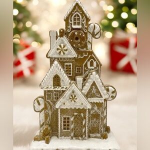 CUPCAKES & CASHMERE Gingerbread House Castle Village 16.5" Sugar Christmas Decor